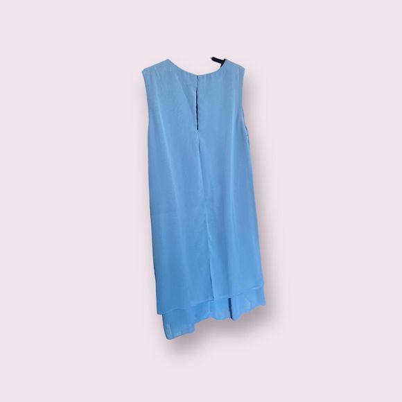 WOMENS - Blue sz‎ 4, S. L. Fashions, Shift, Chiffon Dress, SL Fashion, Beaded - Picture 3 of 8